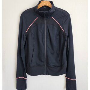Zella Black Zip Athletic Jacket Thumbholes Lightweight Activewear Size M NWOT